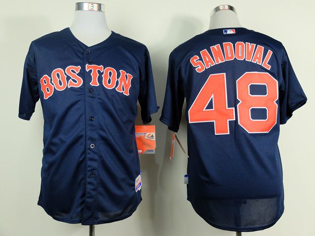 Men Boston Red Sox #48 Sandoval Blue MLB Jerseys->boston red sox->MLB Jersey